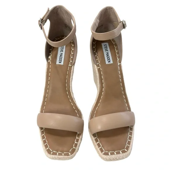 Steve Madden Submit Ankle Strap Espadrille Wedge Sandals Size 10M - Picture 3 of 16